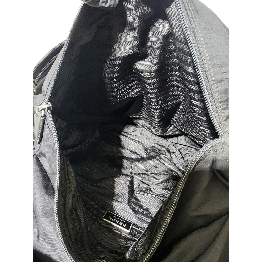 PRADA Tessuto Nylon Messenger Bag Black